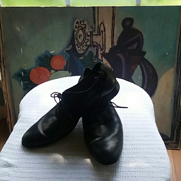 Men's black leather Rockport dress shoes - Picture 2 of 7